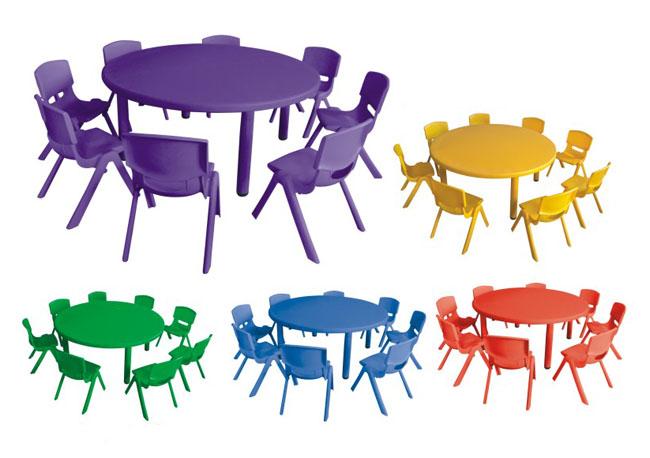 Цветастая круглая пластмасса детсада ягнится мебель таблицы для класса детсада с резиновым корнем для учить