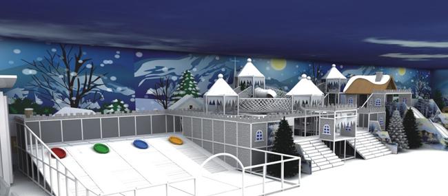 Оборудование спортивной площадки темы замка снежка крытое для рекреационного большого парка рекламы детей