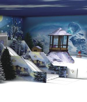 Оборудование спортивной площадки темы замка снежка крытое для рекреационного большого парка рекламы детей